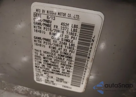 2013 Nissan Rogue S z USA, uszkodzony, nr VIN JN8AS5MV2DW660629